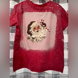Bella Canvas Red & Pink Santa Graphic Short Sleeve Tee